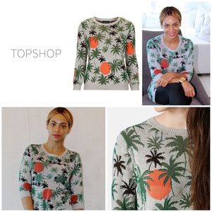 Topshop Palm Tree Knit Sweater